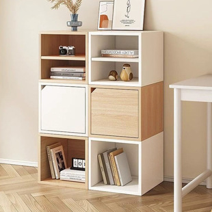 Free combination lattice cabinet bookcase floor bookcase living room storage rack storage square locker bay window storage cabinet