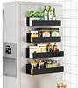 Iron art kitchen Refrigerator side Shelf Magnetic attraction Refrigerator rack Microwave Oven pylons Punch holes Storage pylons