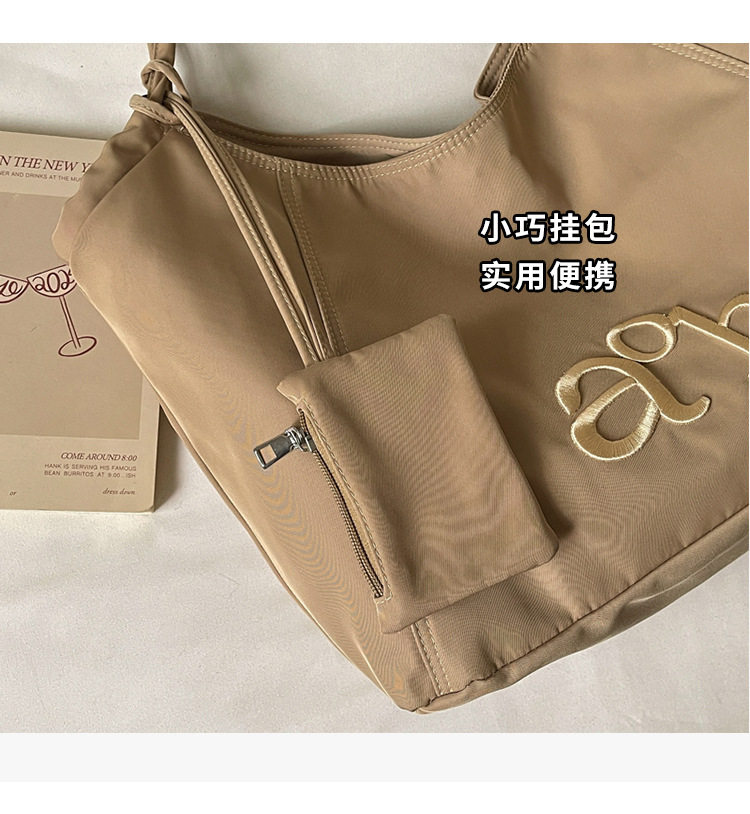 Túi tote nữ vải , túi đeo vai đựng đồ lớn cho sinh viên đi học — màu cà phê, màu kaki, xanh lá cây, đen chi tiết 5