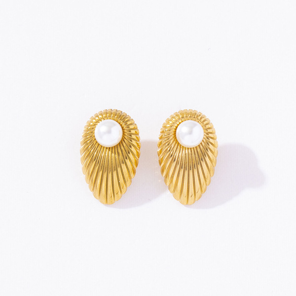 summer earrings pearl stainless steel