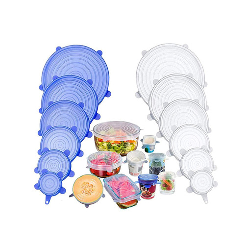 Multi-specification 6-piece set of cling film fresh-keeping sets, fruit fresh-keeping lids, wine jar sealing covers, stretchable silicone fresh-keeping lids