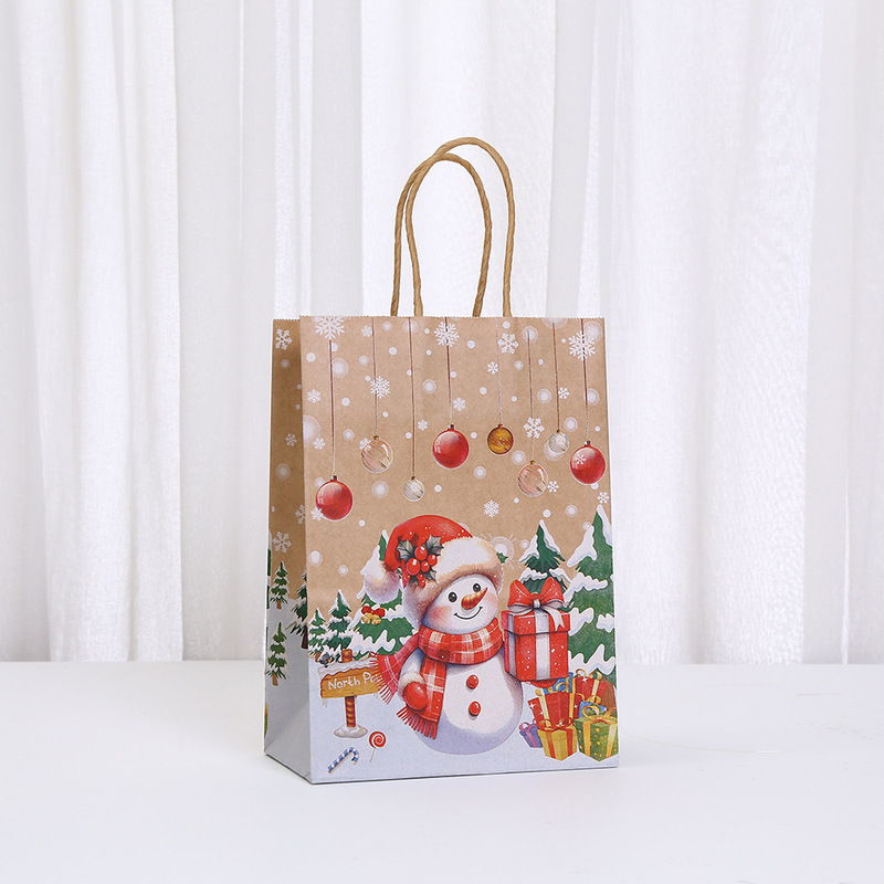 プリントショッピングバッグ卸売クラフト紙袋パーティーギフトギフトバッグテイクアウトバッグクリスマスジンジャーブレッドマントートバッグ|undefined