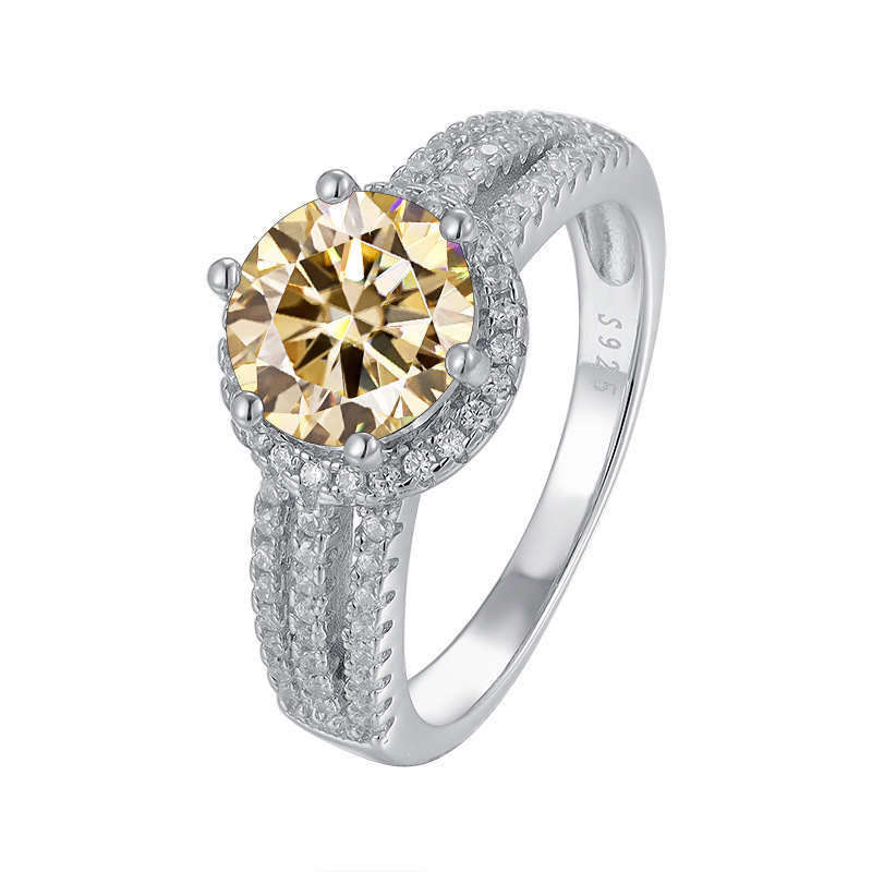 Anillo de diamante de diamante de diamante de diamante de plata esterlina de 2 quilates, anillo de boda de diamante de diamante, anillo de boda de diamante de diamante de diamante.