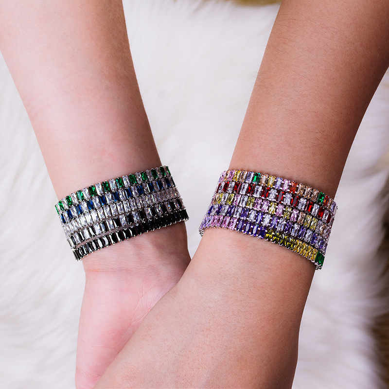 Fashion Square Copper Metal Zircon Bracelets