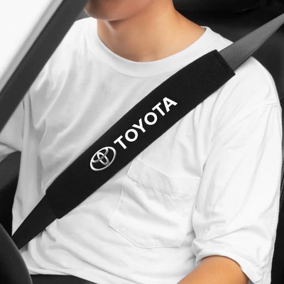 Seat belt shoulder pad Strangulation, Anti-Clothing Wear - toyota-black-pair