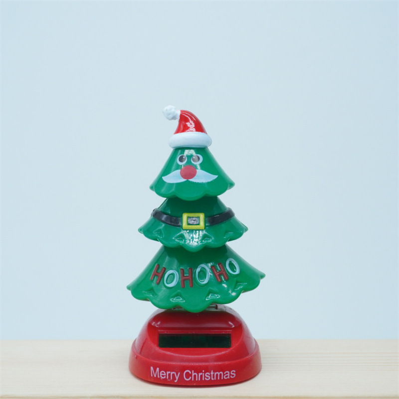 Cross-border Christmas solar energy automatic swing doll car interior shake head decorations creative car car ornaments