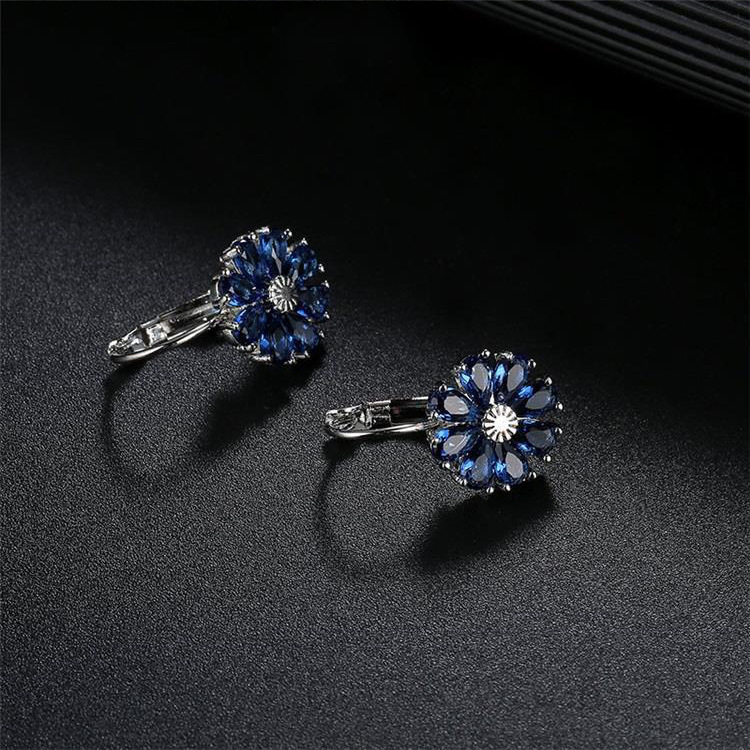 Blue fashionable universal classic earrings with zircon