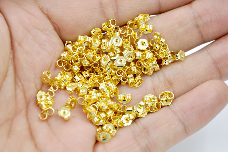 Simple Style Solid Color Brass Plating Gold Plated Ear Nuts display picture 1