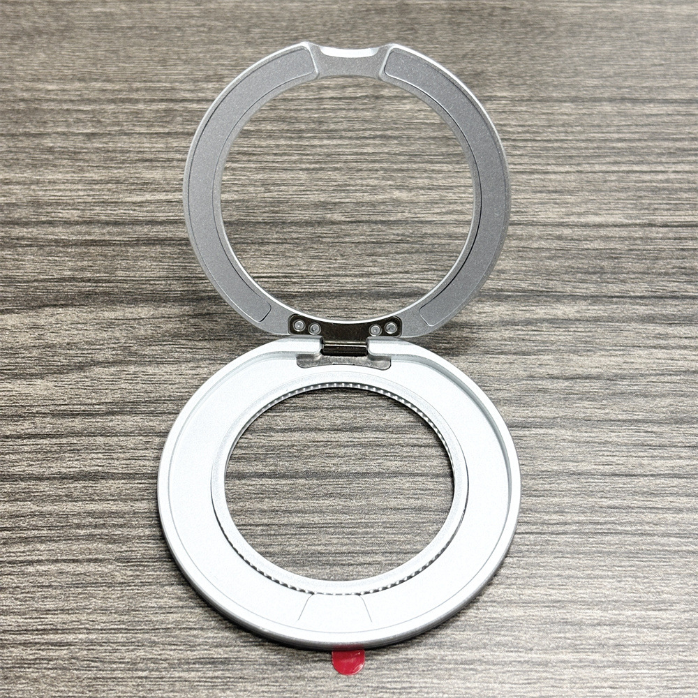 Q8 Ultrafino 2,8mm atracción magnética 360 hebilla de anillo giratorio soporte para teléfono móvil escritorio soporte perezoso hueco con sonido