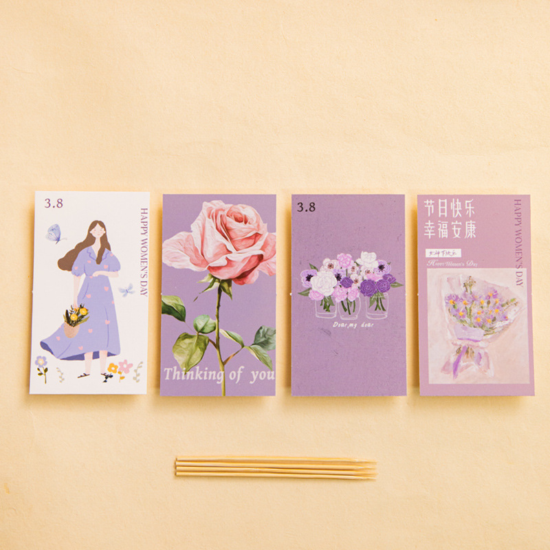 Día de la Madre Bowknot 4 cajas de vasos de papel portátiles Plug de decoración de pasteles Caja de embalaje de postres de mamá