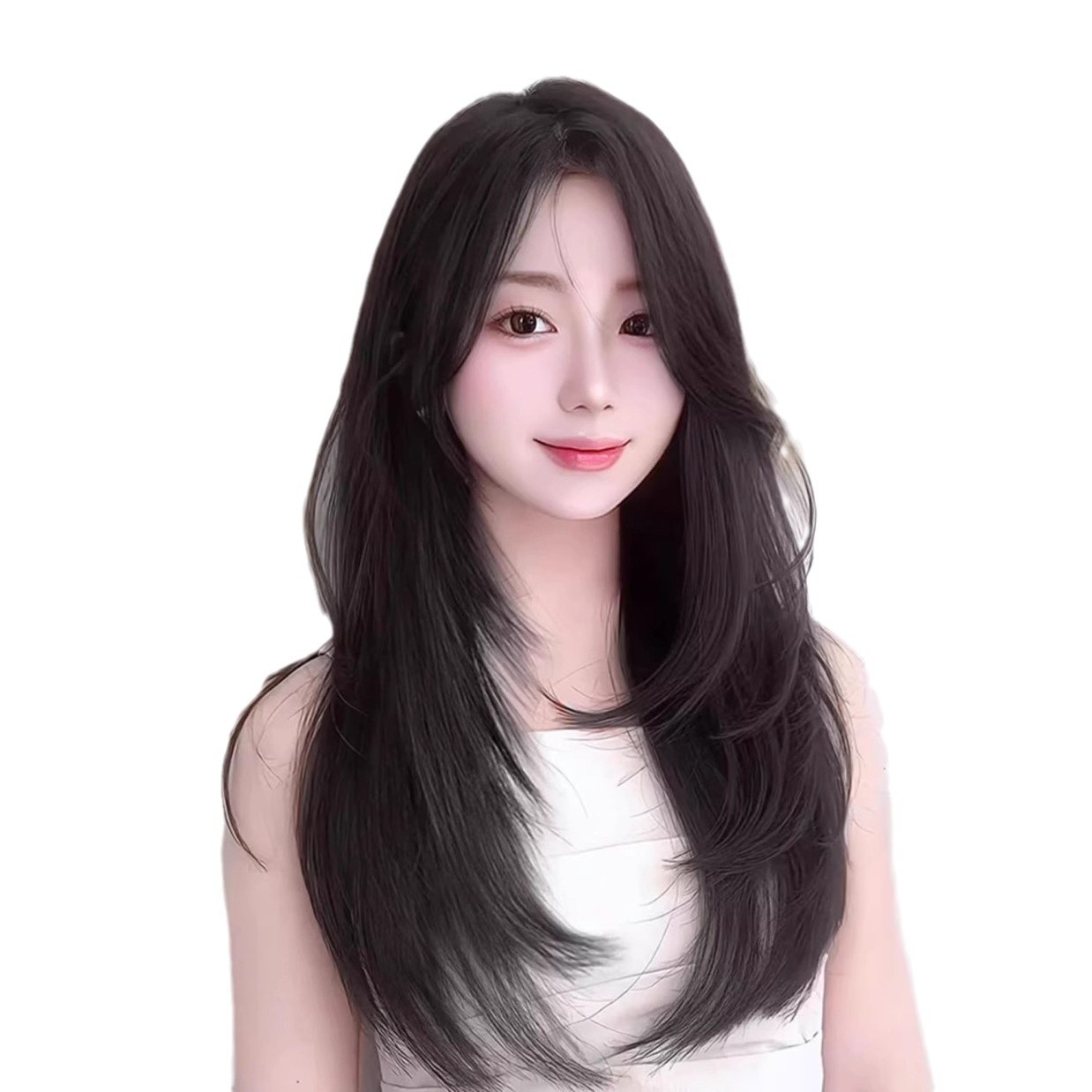 Extensión de cabello femenina de una pieza de aumento de cabello flojo de alto nivel de hebilla interna temperamento de cabello largo y recto simulación de cabello extensión sin rastro
