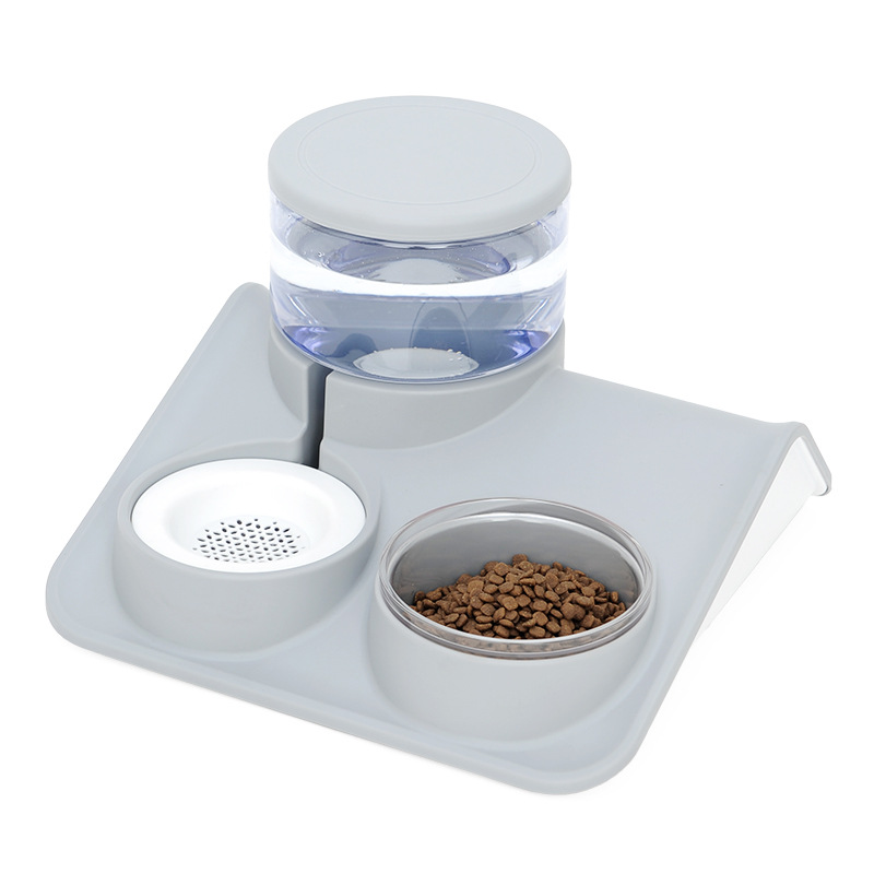Pet doble tazón de fuente de comida automática para beber tazón de arroz cuenca de alimentos para gatos de cerámica de agua potable anti-golpe perro suministros para mascotas