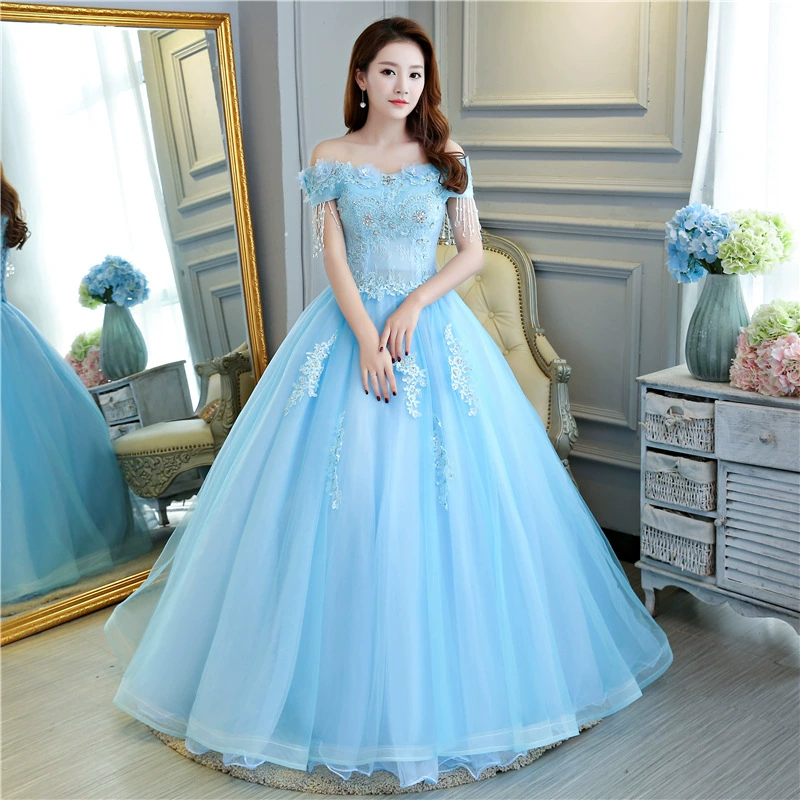 Demi-season black evening dress, long skirt, open shoulders, tutu skirt