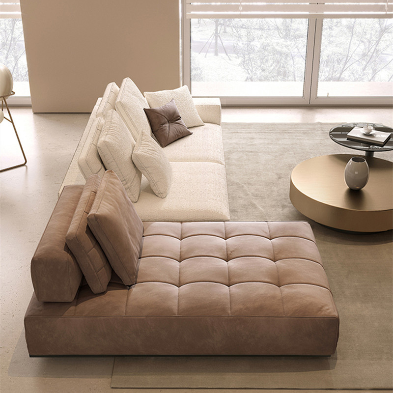 Italiano Lawrence tela sofá Internet celebridad minimalista diseñador salón grande y pequeño apartamento moderno sofá esquina combinación
