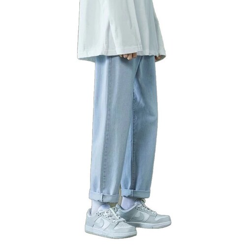 Online supermarket same jeans for men's straight loose simple fashionable high-end casual long pants manufacturer wholesale