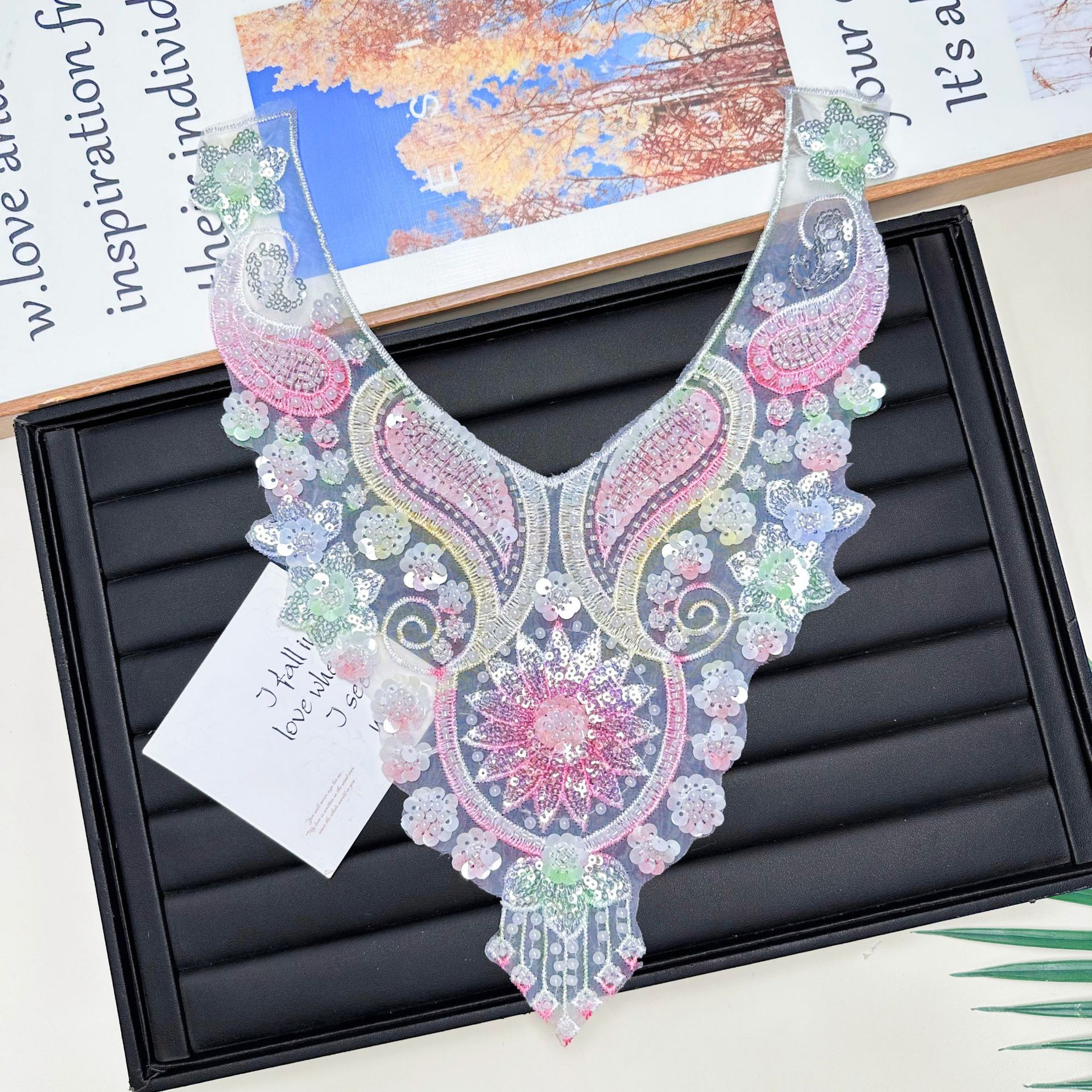 Fantástico espectáculo de escenario vestido de collar fantasía sequinilla malla bordado encaje vestido de boda DIY accesorios de decoración image 4