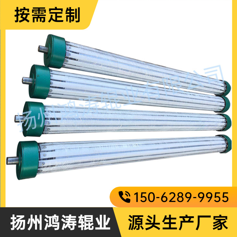 《鸿涛辊业》硅胶条展平辊 开幅辊轴向舒展辊 来图定制 直径128