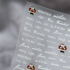 Iron Core New Process Stereo 5D Nail Sticker Embossed Back Adhesive Nail Sticker Nail Snow Christmas Night TS1029