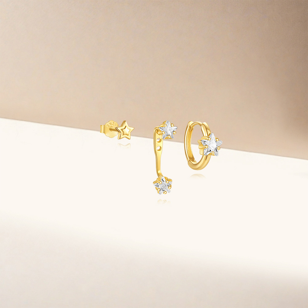 4g Weight 925 Sterling Silver Ear Needle Material Zircon Inlay Material Earrings Classification 1 Set Quantity Holiday, Daily Occasion 925 Sterling Silver Material Geometric Pattern Women's Gender Plating, Inlay Design Simple Style Style 1 Set 925 Sterling Silver Zircon Geometric Earrings 13
