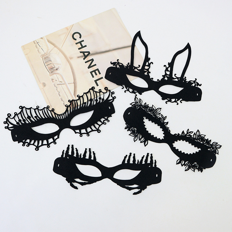 Transfronterizos nuevos no tejidos máscaras de felt negro máscaras modernas máscaras de felt minimalistas máscaras misteriosas de baile de maquillaje
