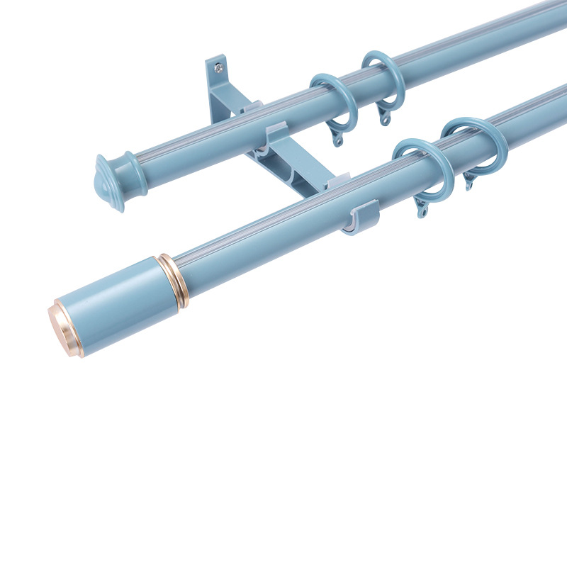 Cortina de aleación de aluminio barra romana cortina pista carril de deslizamiento simple lateral montado superior barra de cortina barra Romana
