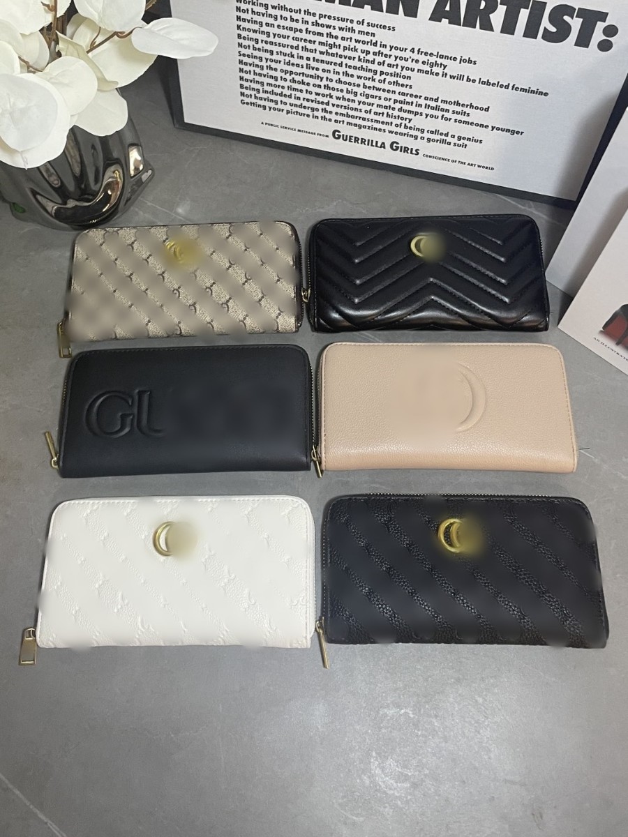 Cartera de cremallera de moda caviar billetera larga rombo relieve plano multifuncional cartera de tarjetas clásica de mano