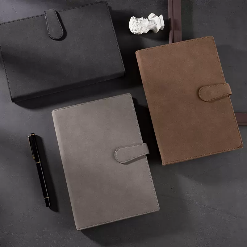 羊巴磁扣笔记本办公用品喷边油边记事本子简约商务礼品套装笔记本