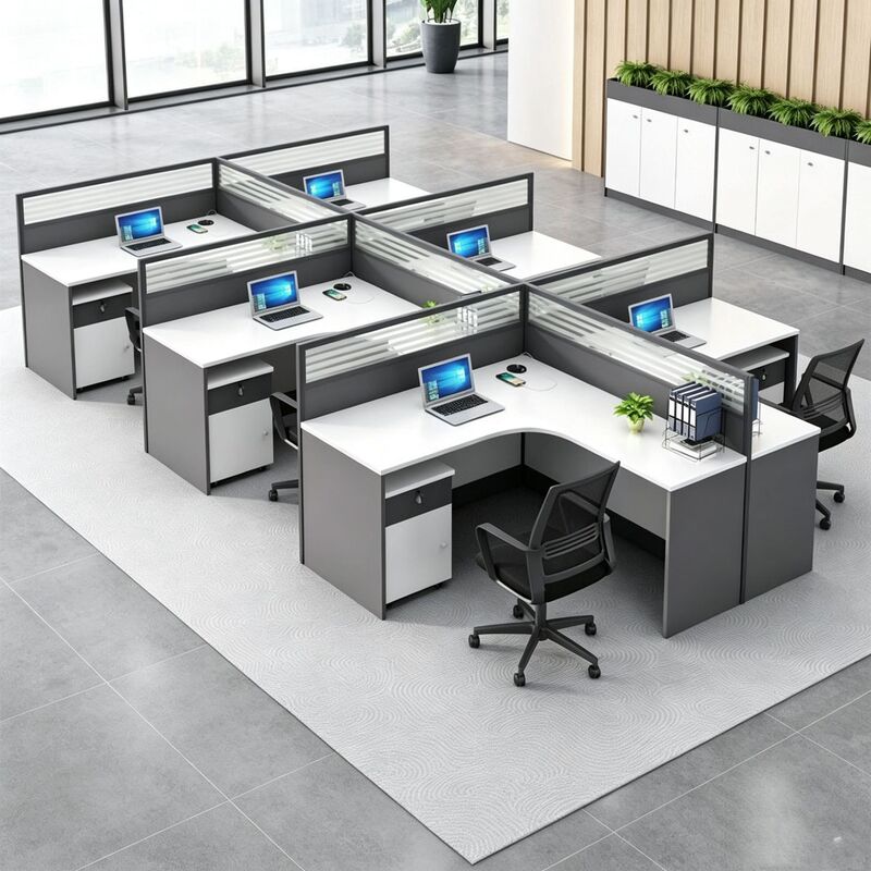 Office desk, four-person staff desk, six-person office furniture desk and chair set, partition screen desk