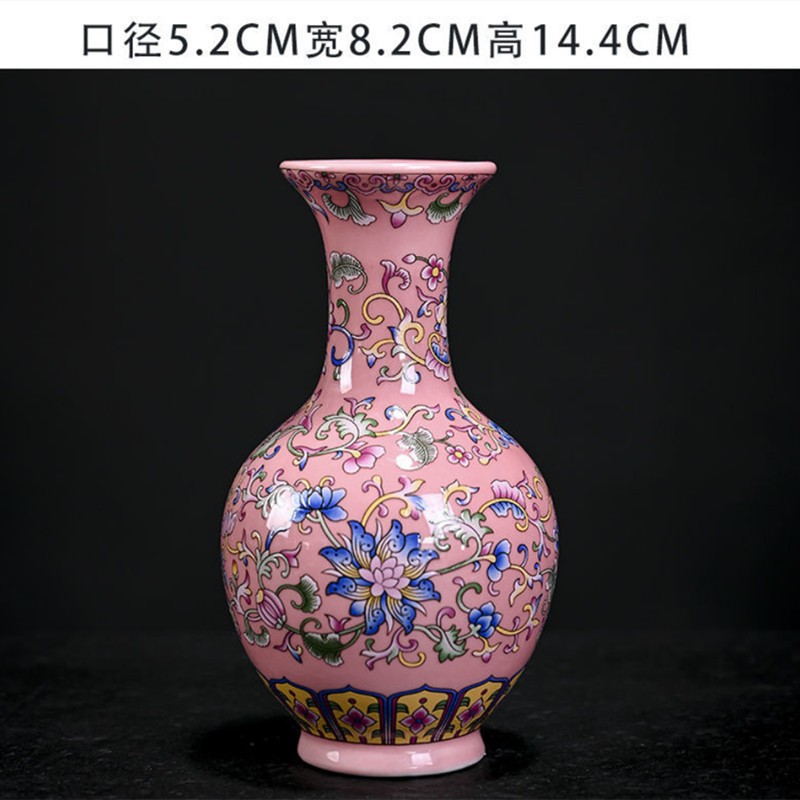 Vaso de escritorio de cerámica de porcelana pequeña boca mini hidroponía de flores retrógradas botellas de flores de porcelana