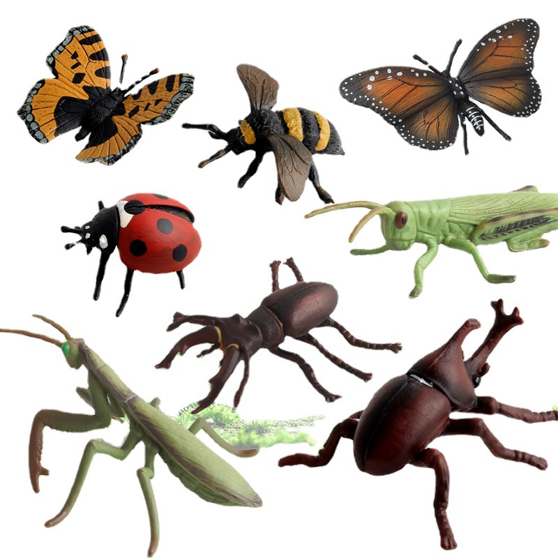 Exportación transfronteriza simulación insecto modelo animal mariposa mariquita escarabajo Mantis abeja escritorio decoración estática juguete