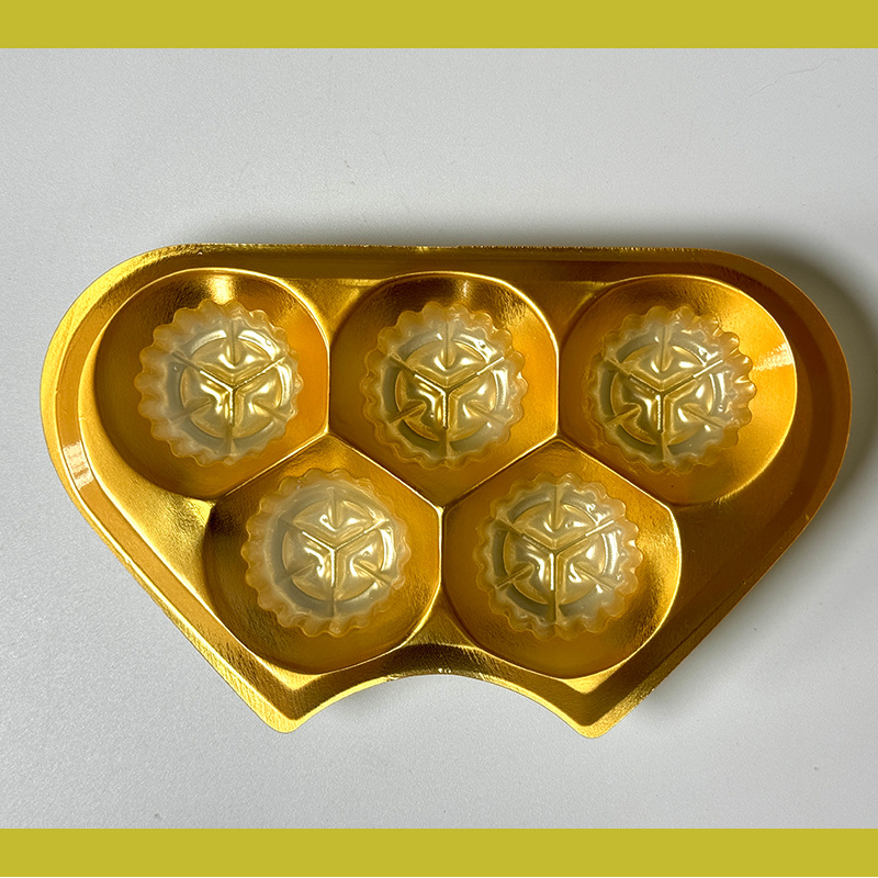 Caja de plástico de 5 cápsulas en forma de corazón doble, bola de chocolate, dulces, dulces, caja de regalo de boda, caja de regalo.