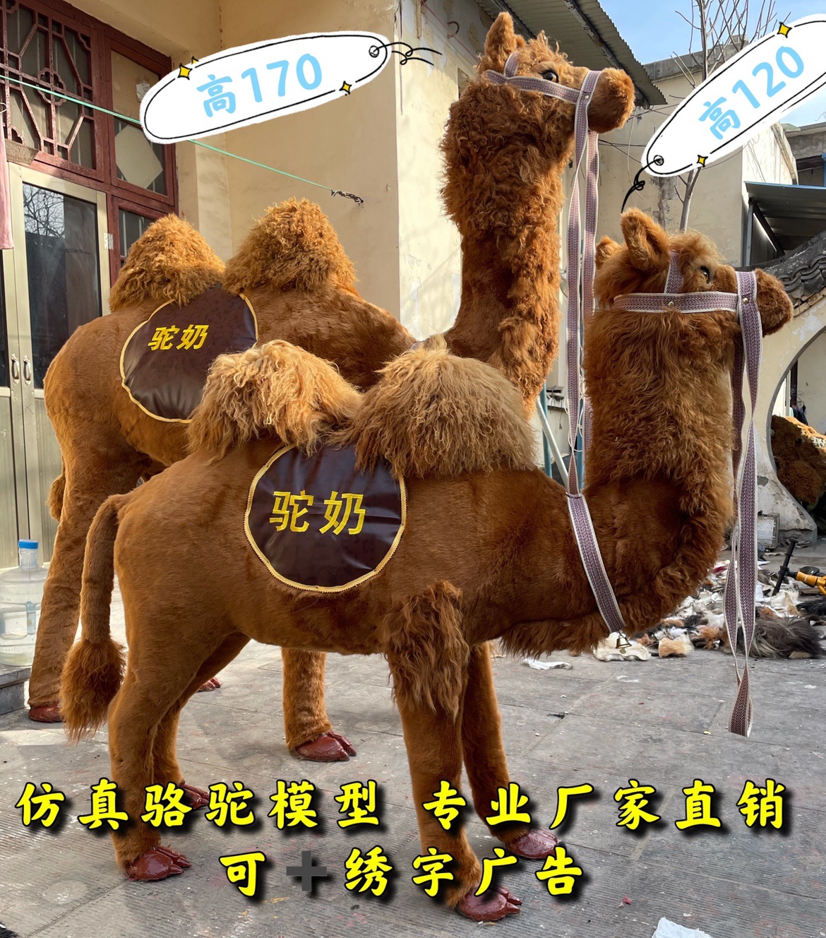 骆驼模型戈壁橱窗草地动物模型玩具小号大型动物园