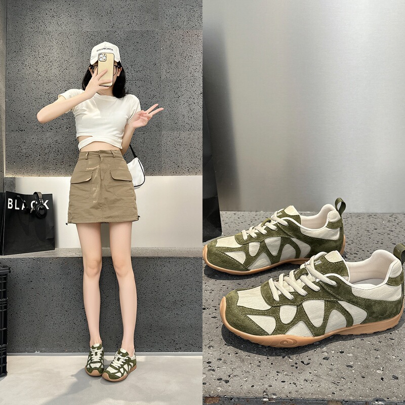 Retro soft-soled German training shoes for women, 2026 summer new style, breathable mesh casual sneakers, round-toe lace-up Forrest Gump shoes Retro soft-soled German training shoes for women, 2026 summer new style, breathable mesh casual sneakers, round-toe lace-up Forrest Gump shoes