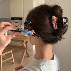 可爱亚克力腊肠小狗抓夹卡通少女心鲨鱼夹后脑勺盘发夹发量多发卡
