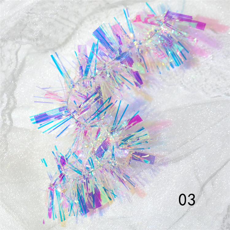 Nuevo arte de uñas Aurora celofán espejo mágico de color de cristal etiqueta engomada de uñas Aurora tira de vidrio de color mágico papel