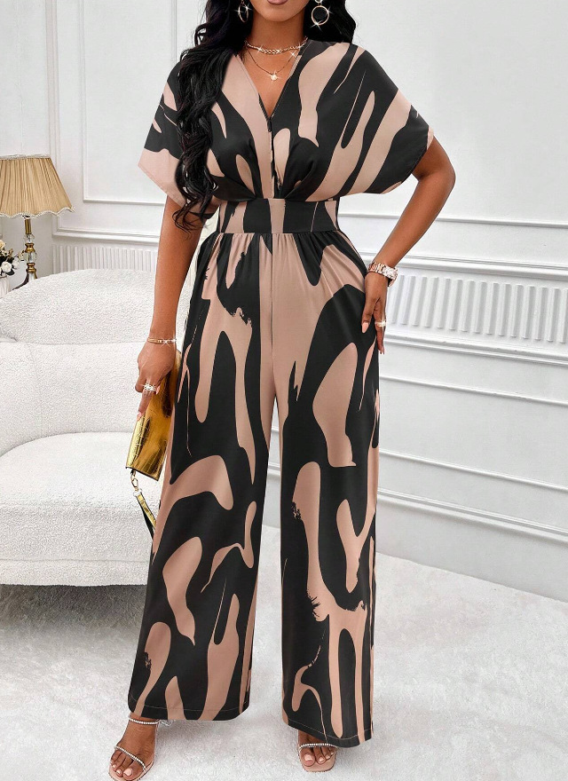 Women's Daily Bodysuits Casual Stripe Full Length Printing Jumpsuits display picture 1