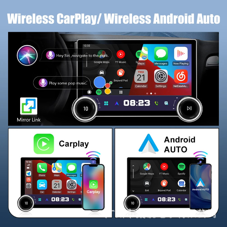 Cross-border 10.1-inch double-knob car Android navigator MP5/carplay universal machine