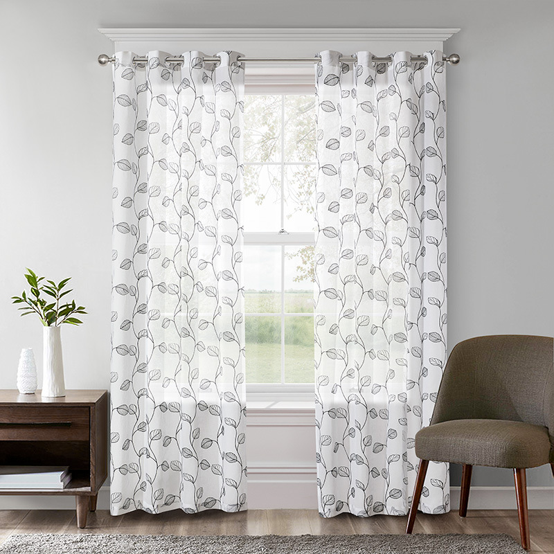 Nuevas cortinas transfronterizas de comercio exterior semisombrado cortinas verticales perforadas cortinas bordadas multicolores estadounidenses productos terminados