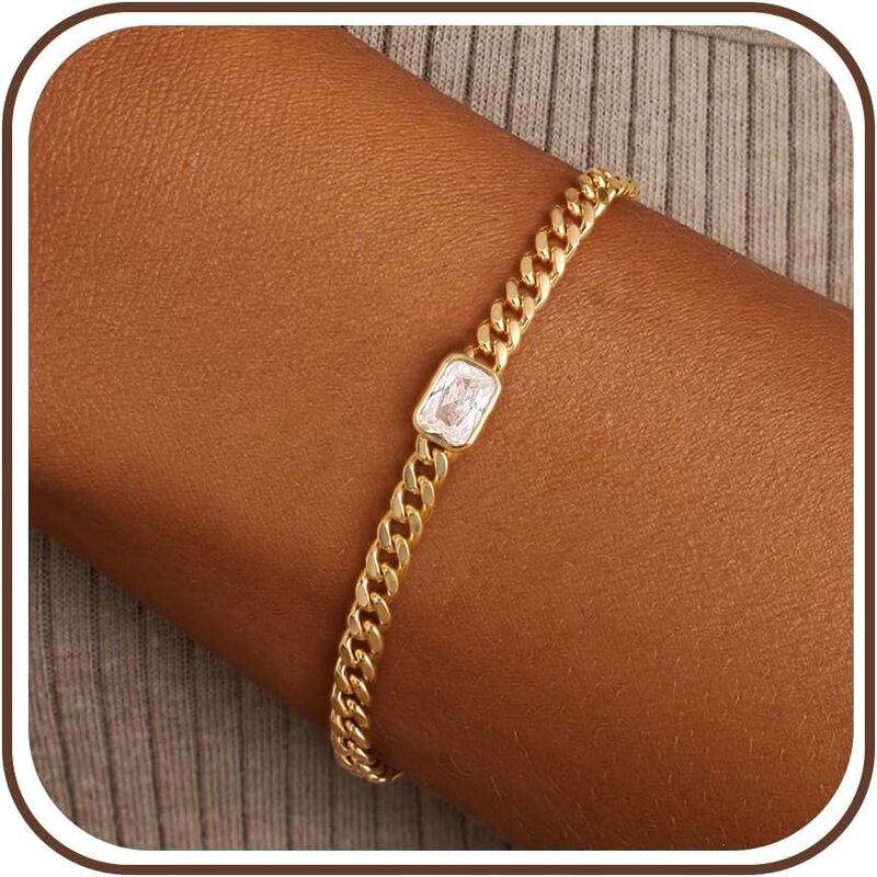 European and American Sweet-Cool Style 14K Gold Cuban Chain Bracelet That Doesn'T Fade, Popular on Amazon, Beach Accessory European and American Sweet-Cool Style 14K Gold Cuban Chain Bracelet That Doesn'T Fade, Popular on Amazon, Beach Accessory