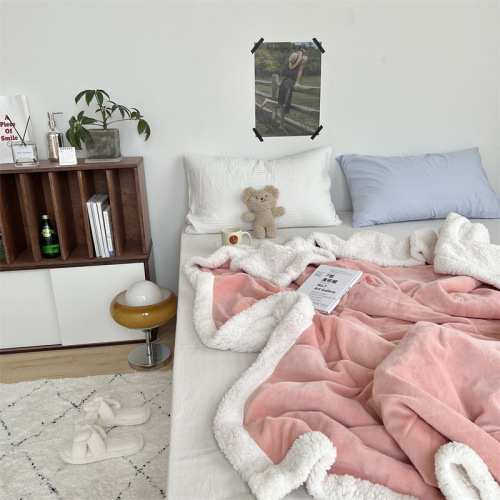 Ins Blogger Style Lamb Velvet Blanket Skin Friendly Casual Blanket Multifunctional Cover Blanket Milk Velvet Air Conditioning Blanket Nap Blanket Blanket