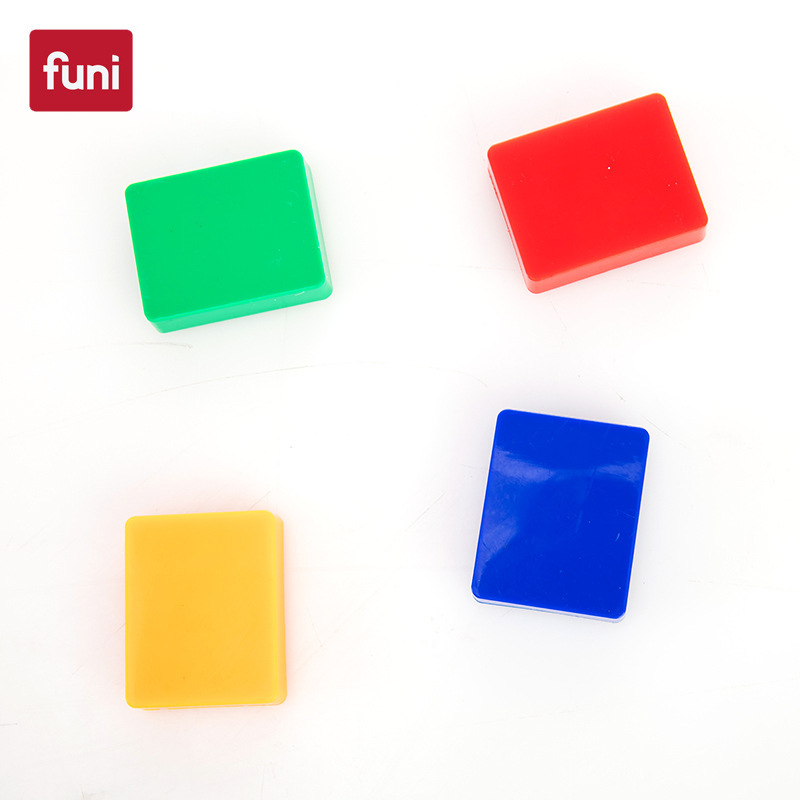 Funi Flat 50 x 40mm Large Rectangular Multi-Color Strong Magnetic Particles Whiteboard Fridge Magnets with Magnetic Buckles
