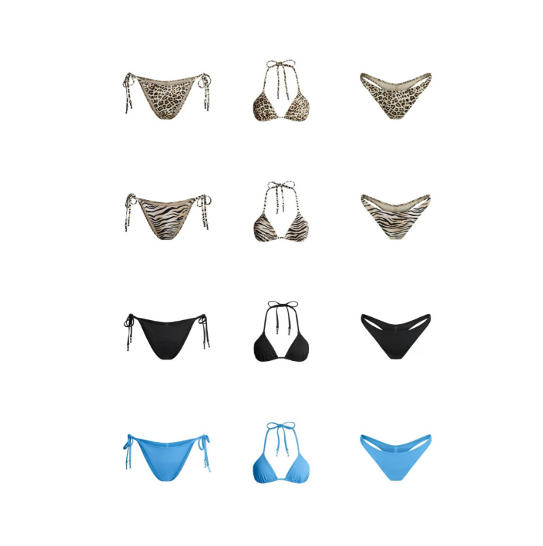 Skims Kardashian Sigantureswimbikini Top Sexy Split Swimsuit Bikini Leopard Print Suit