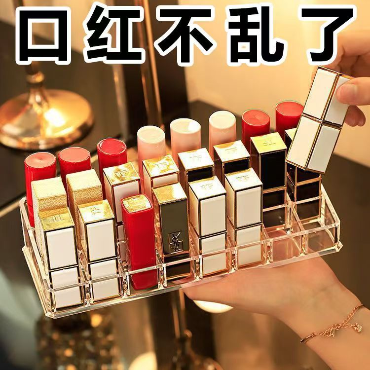 Transparent Acrylic Desktop Lipstick Holder 36-Slot Lipstick Rack Display Lip Gloss Lipstick Storage Box Large Compartment Lipstick Box
