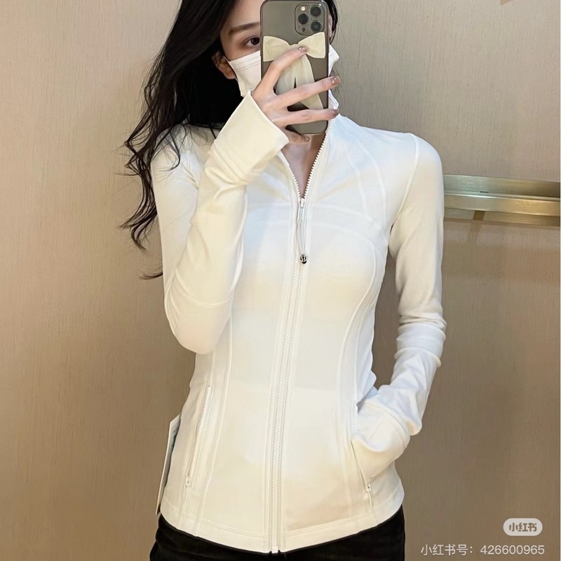 Lulu Same Style Yoga Wear Outdoor Sports Casual Jacket Breathable Stand Collar Define Lulu Slim Fit Jacket