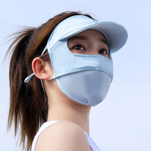 Ruiya brim sunscreen mask for women full face anti-UV summer ice silk full protection breathable sunshade eye protection