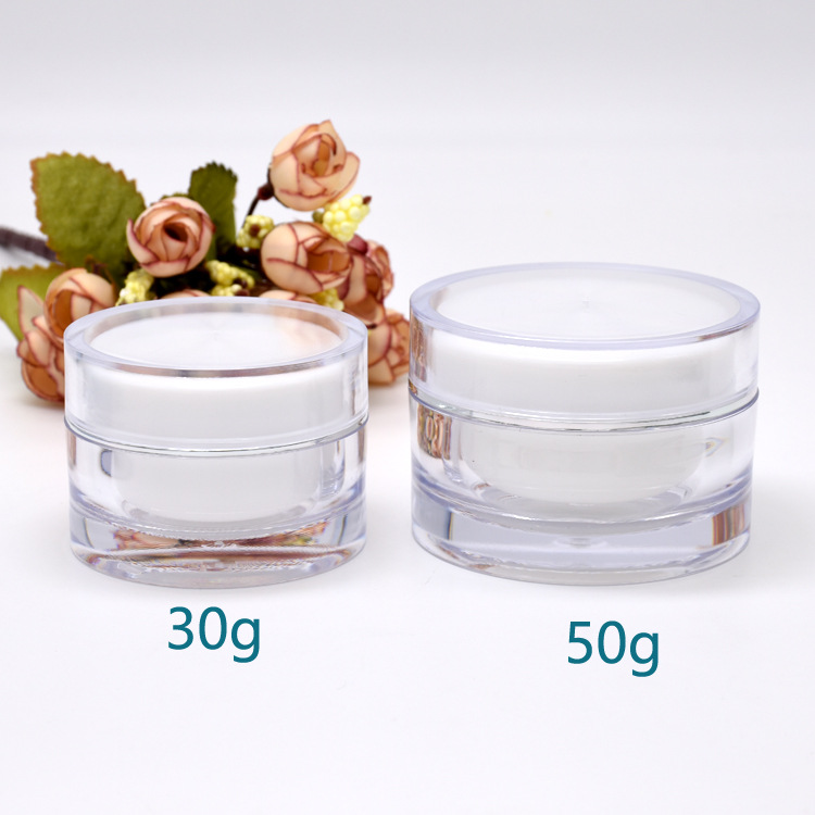 30g Botella de crema Acrílico Subbotella de crema facial Botella de crema facial Cosméticos Botella vacía Crema de ojos negra Crema de día Crema de noche 15g