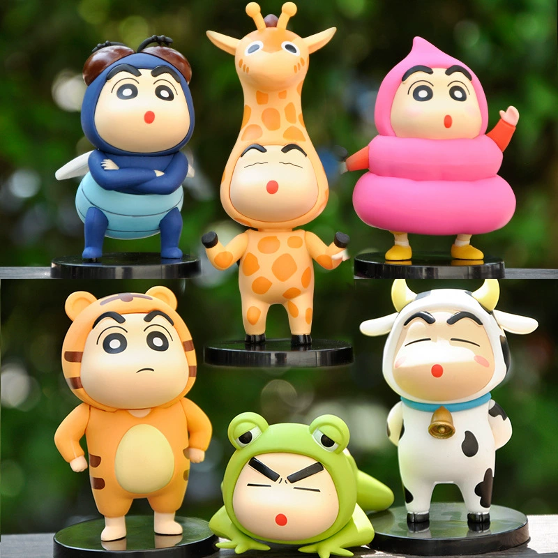 Crayons with animals, cute minifigure, doll, decorations, tiger
