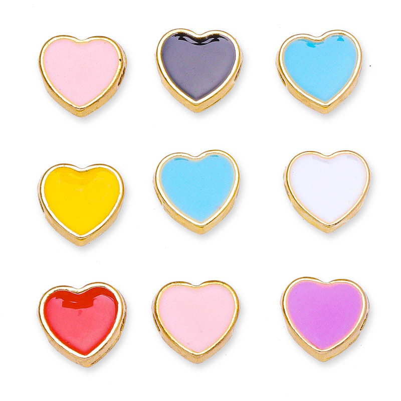 150g Weight Beads Jewelry Making Type Diameter 8mm Jewelry Making Size DIY Jewelry Accessories Classification 50 PCS/Package Quantity Alloy Material Heart Shape Pattern Plating Design Elegant, Streetwear Style 50 PCS/Package Diameter 8mm Alloy Heart Shape DIY Jewelry Accessories Beads 5
