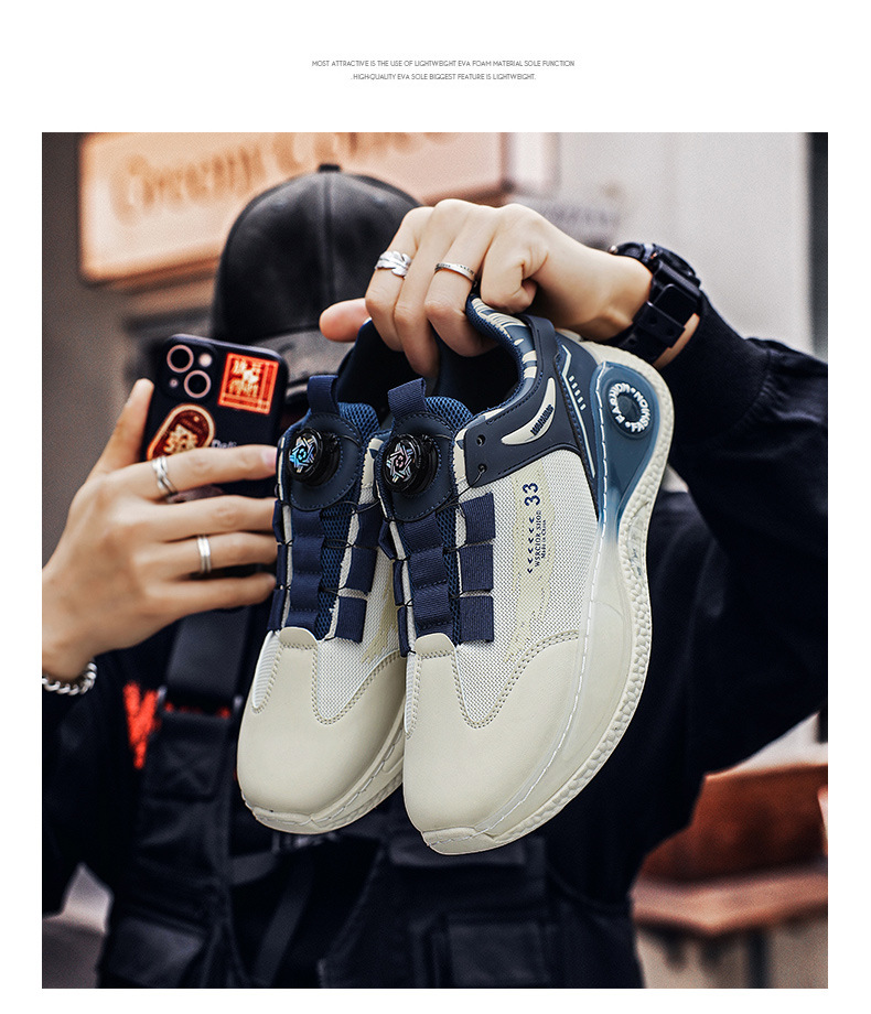 Drehbarer Knopf Herren Sommer Mesh Atmungsaktiv Vielseitig Casual Sport für Teenager Dickbesohlte Running Dad Trendy Schuhe_voghion.com