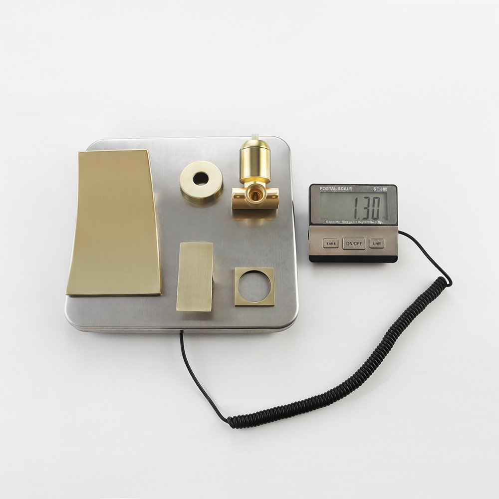 Cross-border brass washbasin faucet waterfall water outlet single, cold and hot mixed water is concealed in the wall-mounted bathroom countertop basin undefined